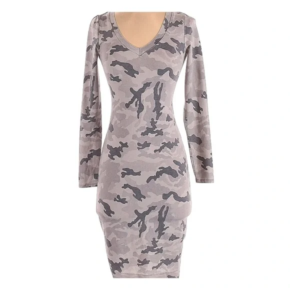 chinese dress ladies Plus Size Camo High Low Shirt Dress with Tie Waist Belt main image 1